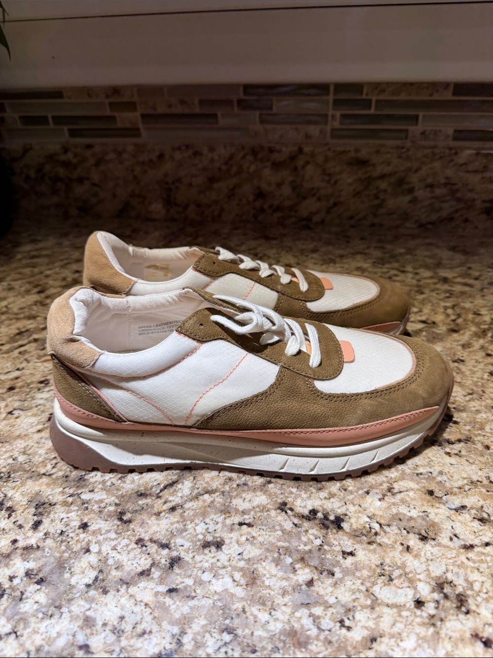 NWOT - Madewell Women’s Casual Runner Sneakers - White, Olive & Pink; Never Worn - Picture 1 of 8